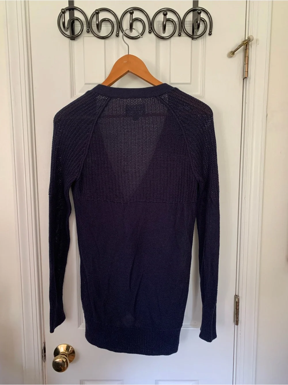 Retro AEO Navy Ribbed Girlfriend Cardigan